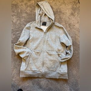 Figs Heather Gray Hooded Zip Sweatshirt